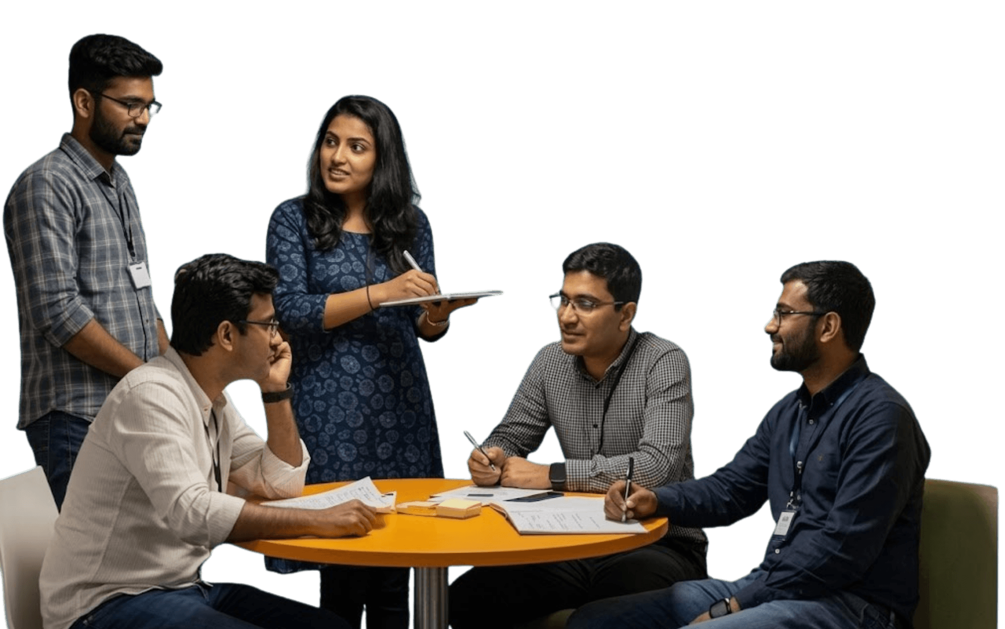 Founders, mentors and students at SHINE Foundation discussing a startup